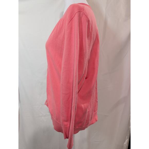 Lands' End Cardigan Sweater Pink Women's Knit 100% Supima Cotton Women's Size 1X - Picture 4 of 12